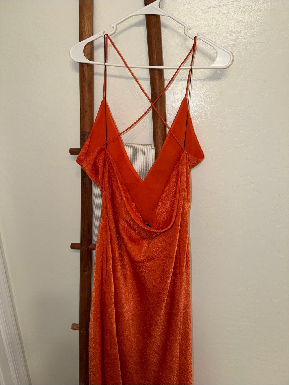 Significant Other Arielle Maxi Dress with Deep V in rust - Picture 6 of 6